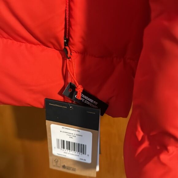 The North Face Puffer Jacket Mens XXL Red Down Zip Pockets - Picture 4 of 5